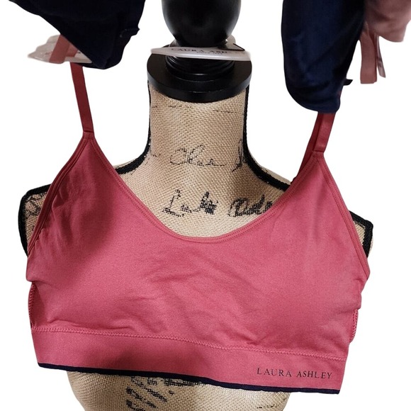 Laura Ashley 3pk lounge sports active athletic super soft comfy bralettes bras - Picture 3 of 10